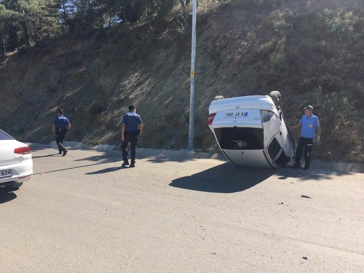 Otomobil takla attı,1 yaralı G4