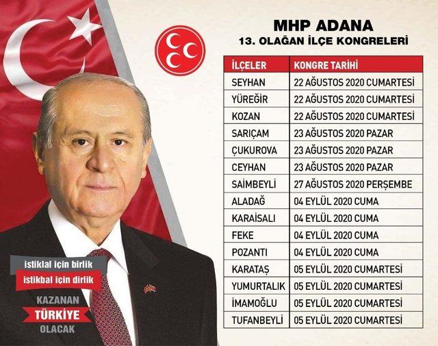 MHP Adana’da ilçe kongrelerine ‘tek liste’ hazırlığı