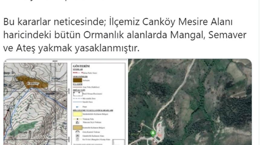 G&ouml;lova il&ccedil;esinde ormanlık alanlarda da mangal, semaver ve ateş yakmak yasaklandı