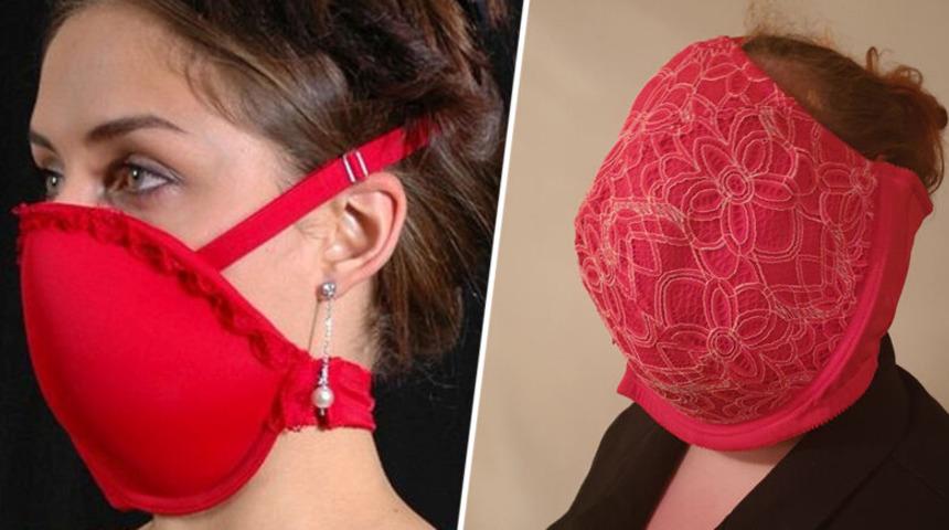 Sütyenden yüz maskesi yaptı!