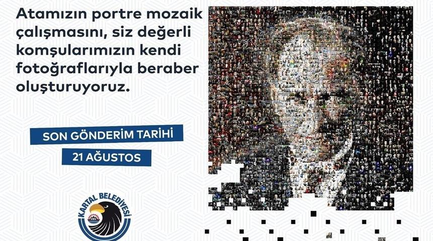 Belediye binası, vatandaşların fotoğraflardan oluşturulacak Atat&uuml;rk Portresi ile kaplanıyor