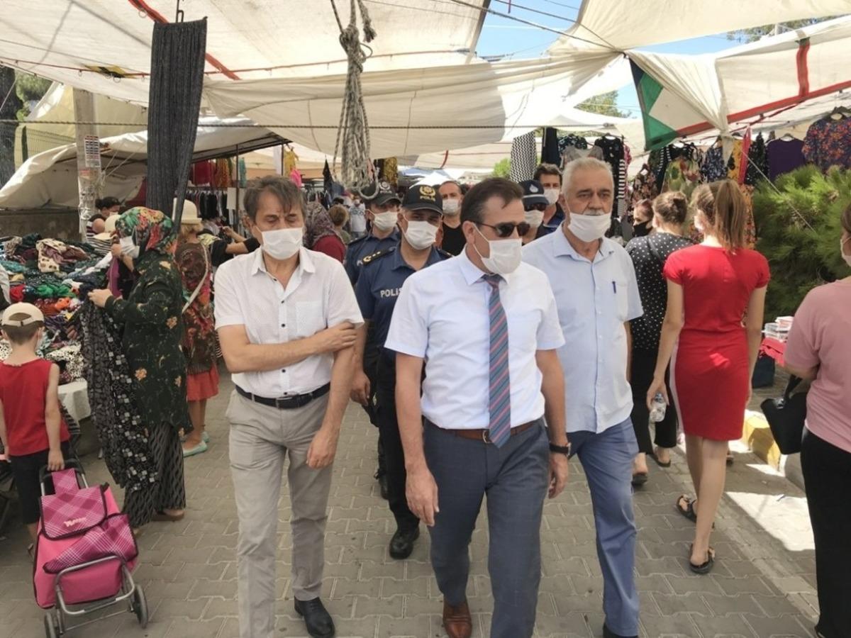 Burhaniye Kaymakamı Memiş pazar denetimine katıldı