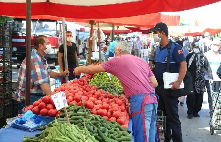 Zabıtadan semt pazarlarında maske denetimi G1