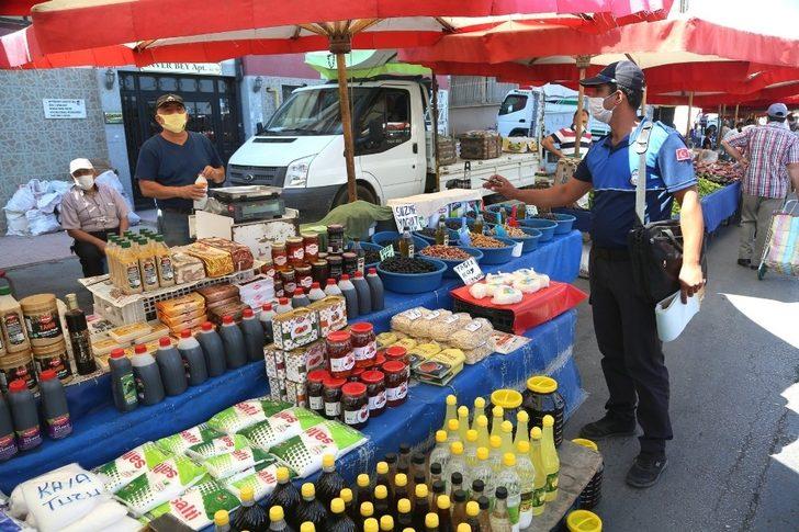 Zabıtadan semt pazarlarında maske denetimi G4