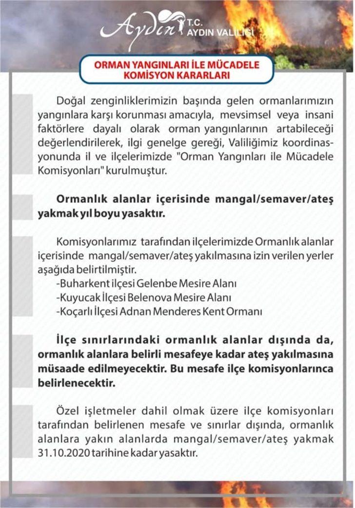 Aydın’da mangal, semaver ve ateş yakmak yasaklandı G2