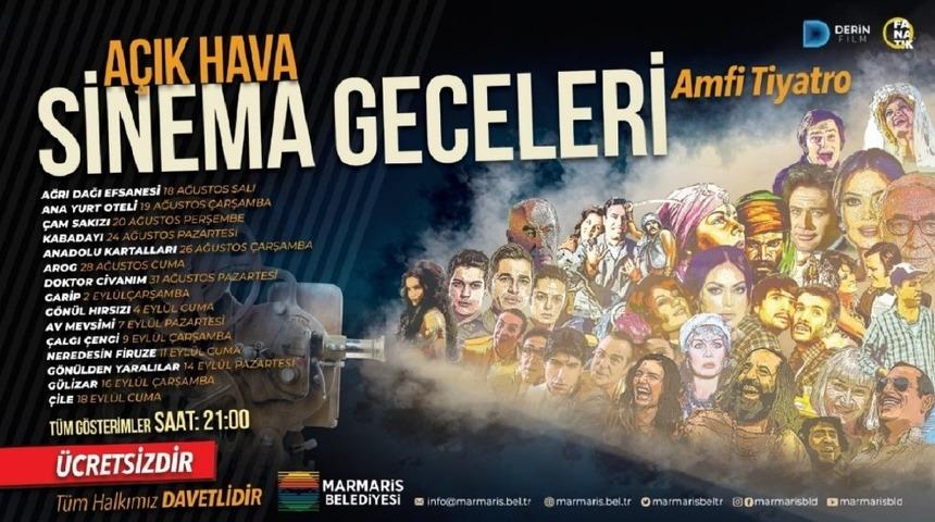 Marmaris’te yıldızların altında sinema keyfi