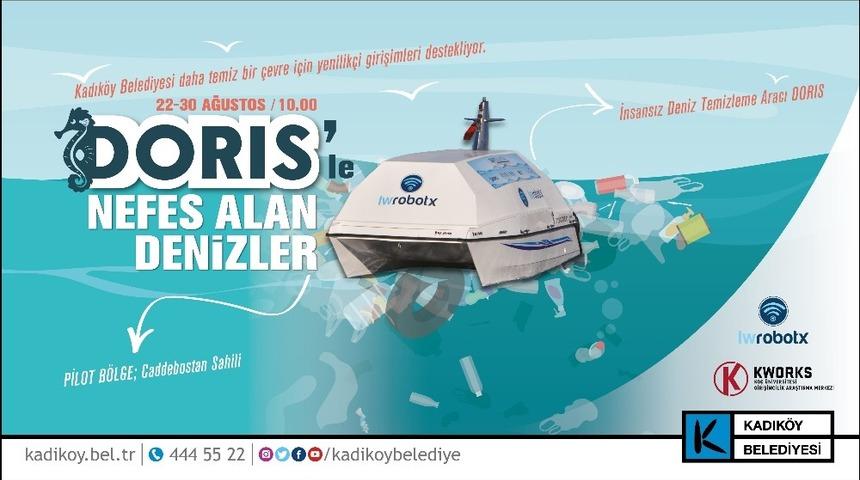 Kadık&ouml;y&rsquo;de insansız tekne &lsquo;Doris&rsquo; deniz &uuml;st&uuml;nden &ccedil;&ouml;p toplayacak