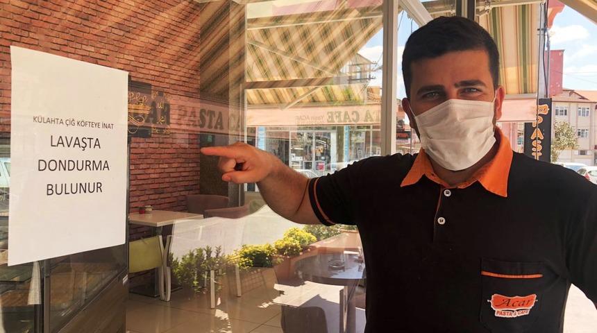 Külahta çiğ köfte satılmasına kızdı, lavaşta dondurma satmaya başladı