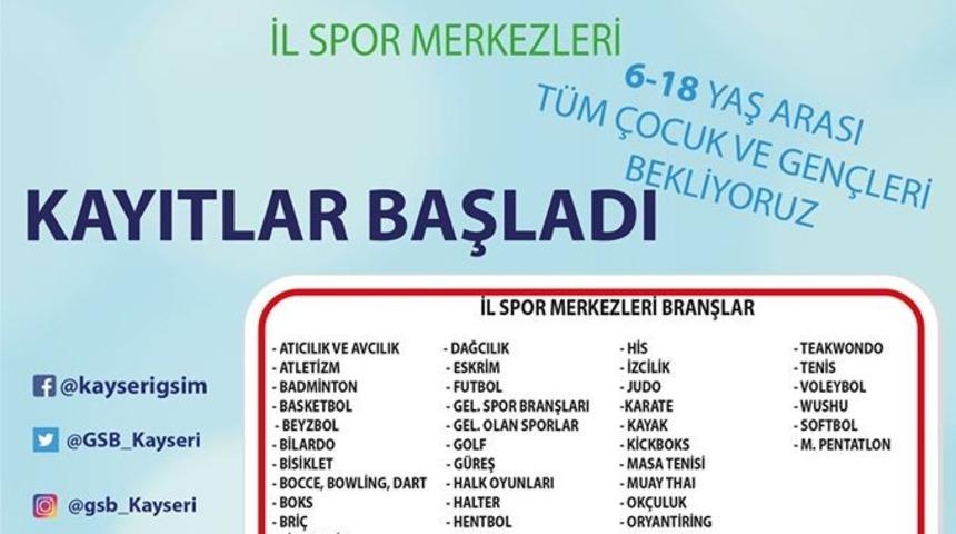 İl Spor merkezleri&rsquo;ne kayıtlar online olarak yapılıyor