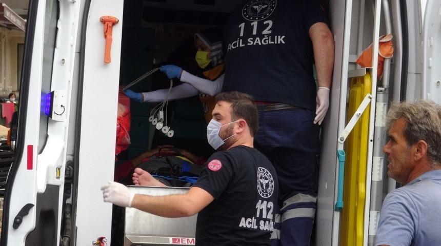 Aşağıya atlayan iş&ccedil;i yaralandı