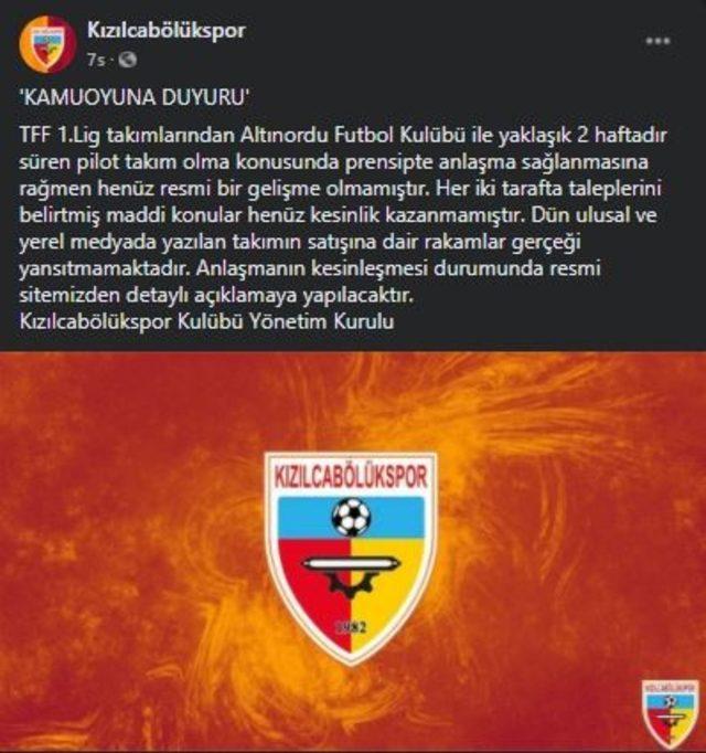 Kızılcabölükspor’dan Altınordu açıklaması