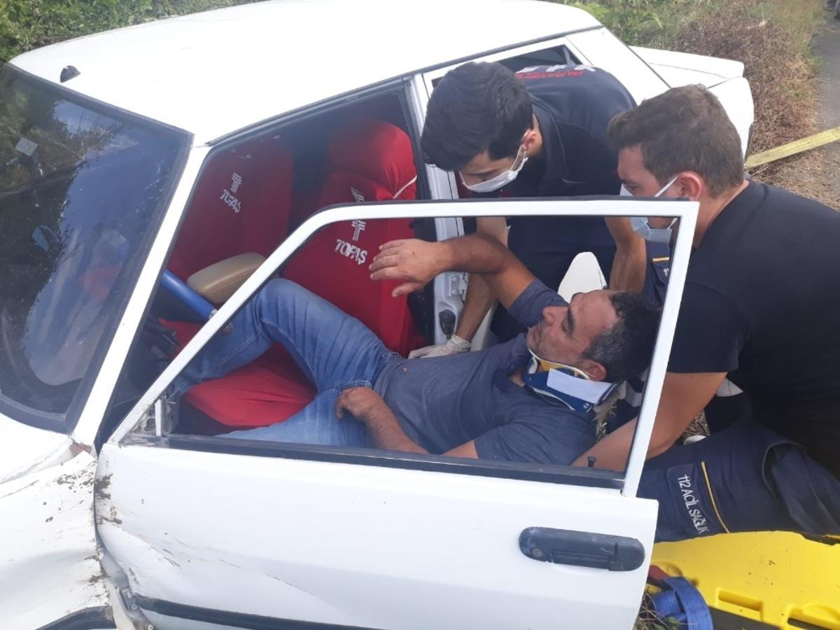 Tekirdağ&rsquo;da otomobil şarampole u&ccedil;tu: 1 yaralı