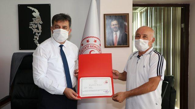 Eskici’den Naci Doğan’a teşekkür belgisi