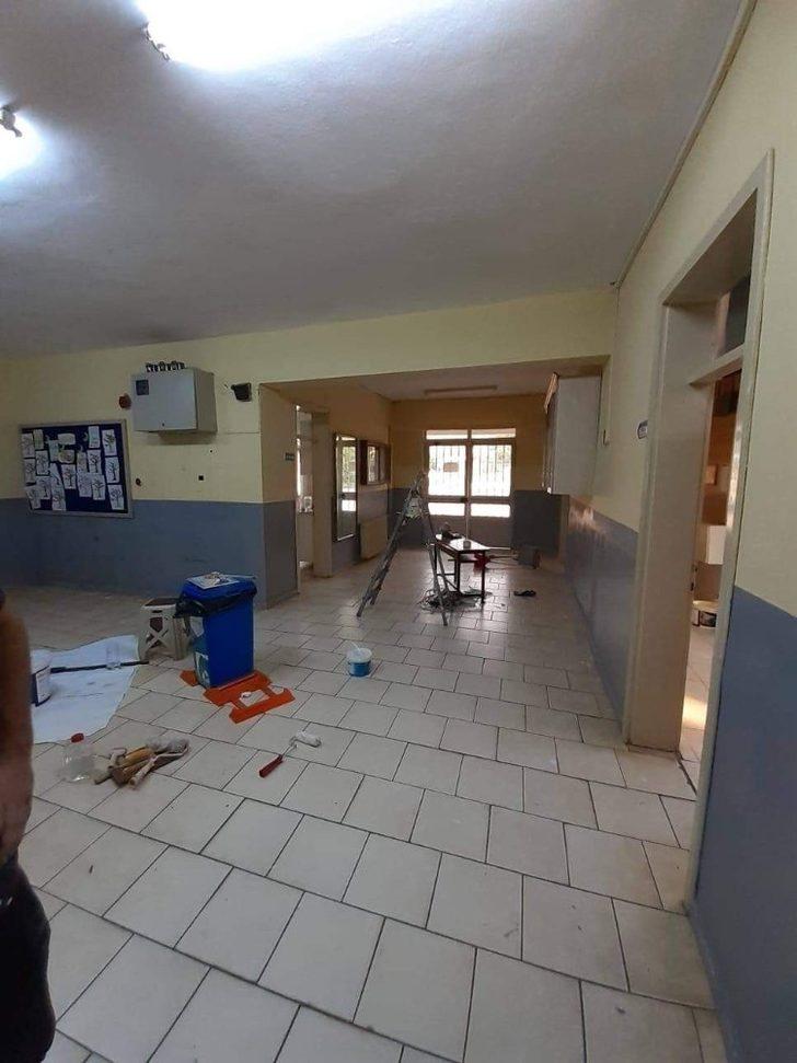 Okulda boyama çalışmaları yapıldı G3