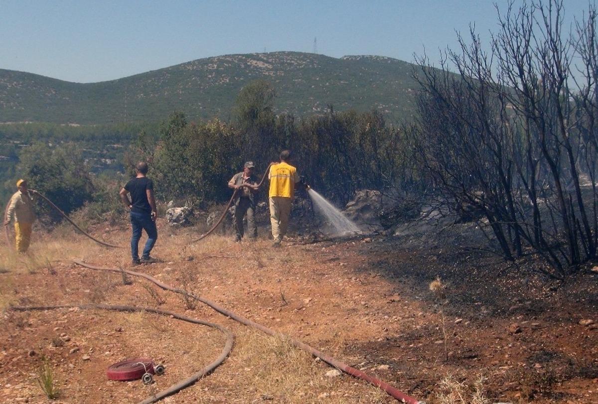 Menteşe&rsquo;de &ccedil;alılık yangını