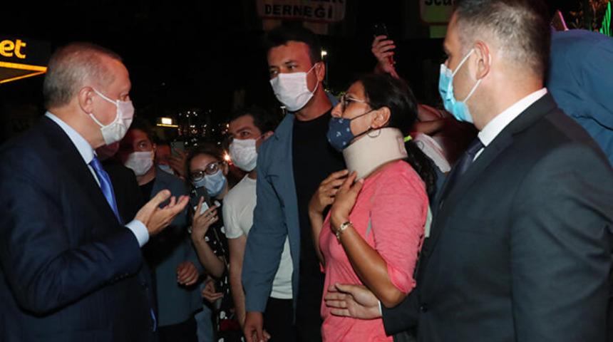 Vatandaşlara Cumhurbaşkanı Erdoğan sürprizi! Önce sohbet etti ardından yemek yedi