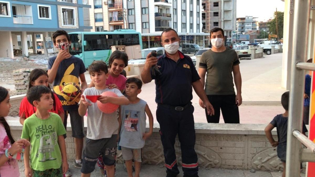 Başı sıkışan hayvanların imdadına itfaiye koştu