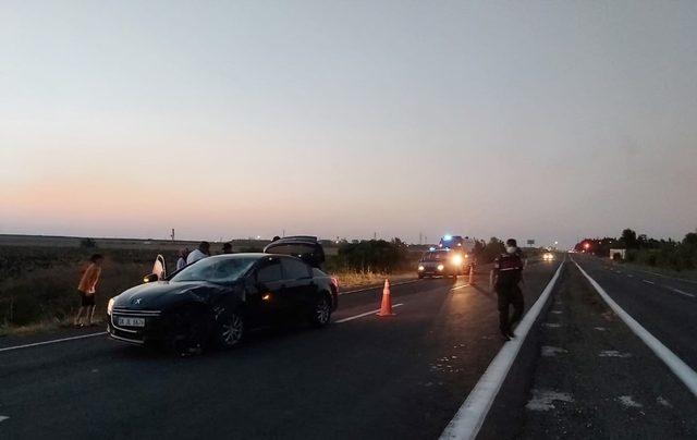 Trafik levhasına çarptı