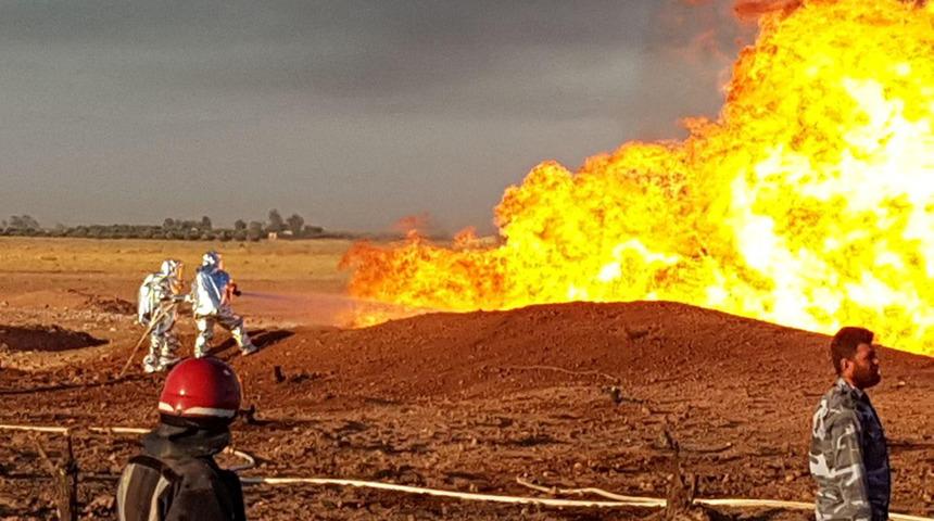 Şam'da doğalgaz boru hattında patlama!