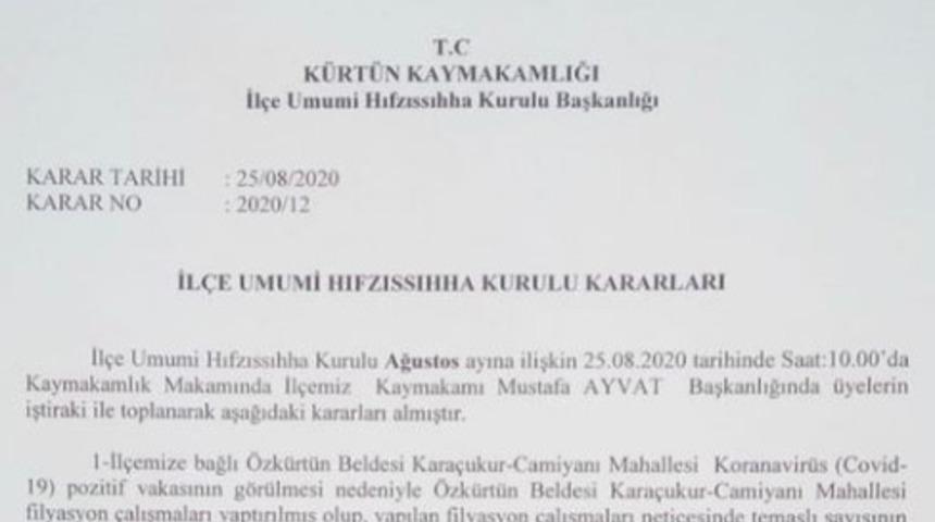 G&uuml;m&uuml;şhane&rsquo;de bir mahalle karantinaya alındı