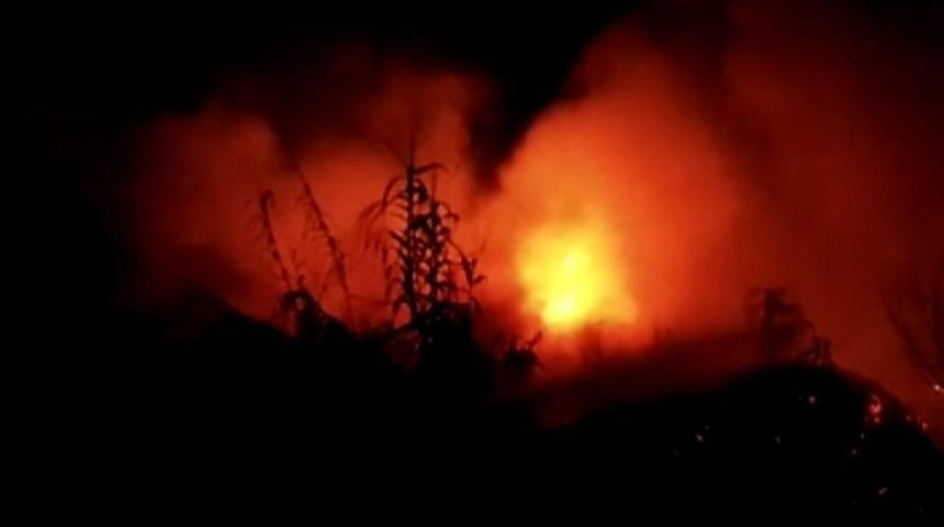 Samandağ’da sazlık alanda yangın