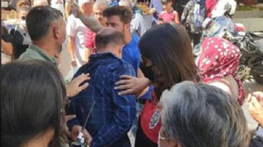 Semt pazarındayken yaşlı kadın fark etti, esnaf yakaladı