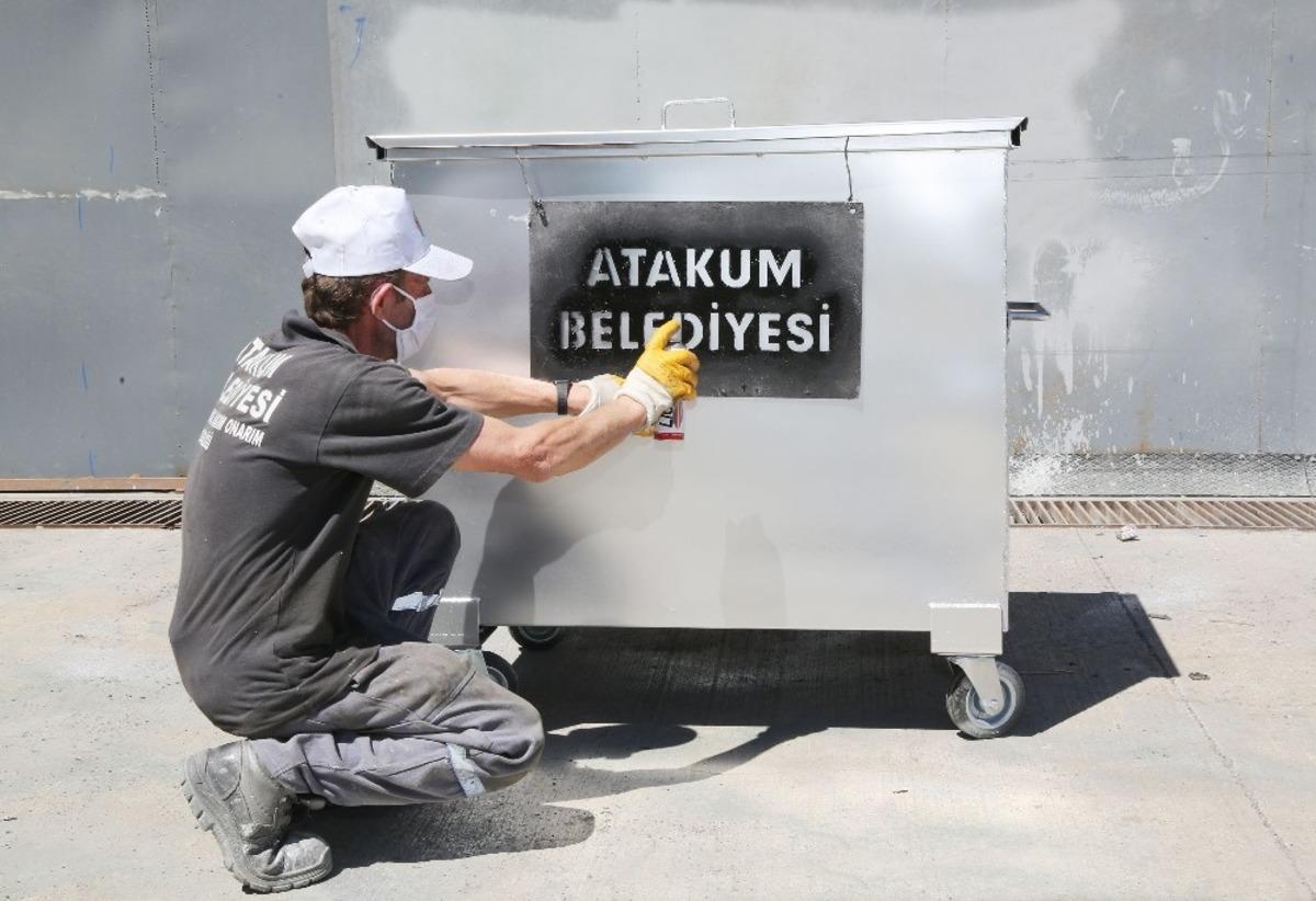 Atakum Belediyesi &ccedil;&ouml;p konteynerlerini kendi at&ouml;lyesinde &uuml;retiyor