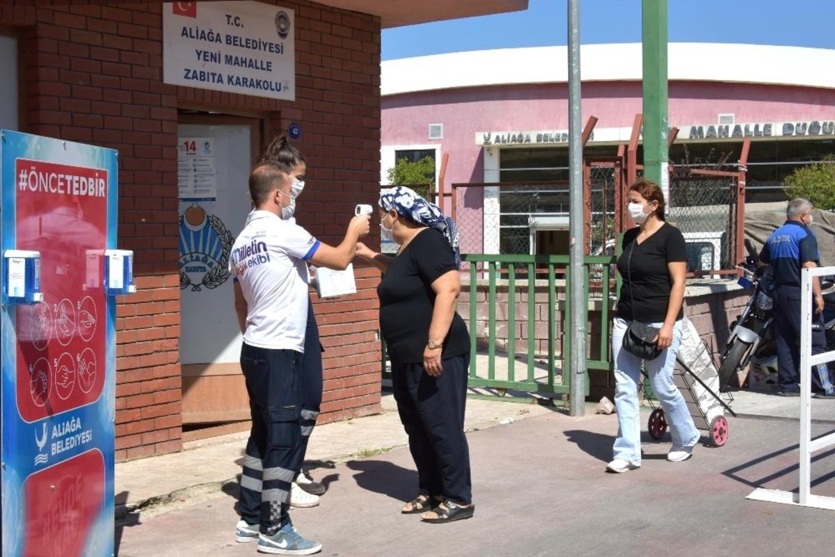 Aliağa Belediyesinden pazar yerlerinde vir&uuml;s &ouml;nlemi