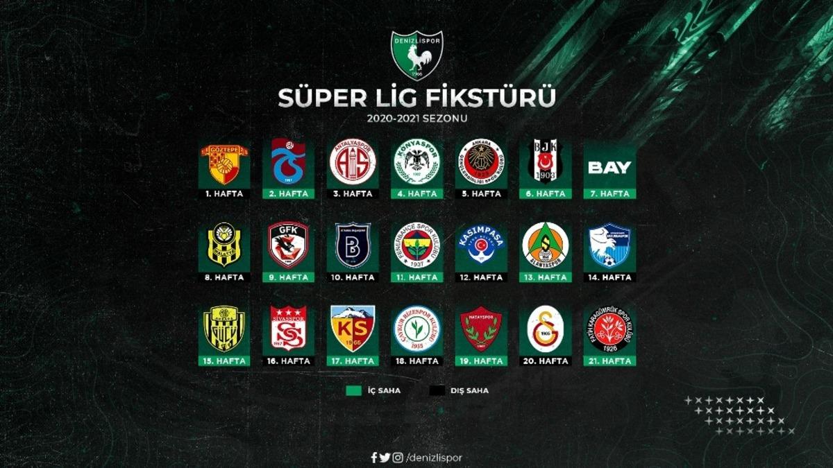Denizlispor&rsquo;un 2020 - 2021 sezonu lig fikst&uuml;r&uuml; a&ccedil;ıklandı