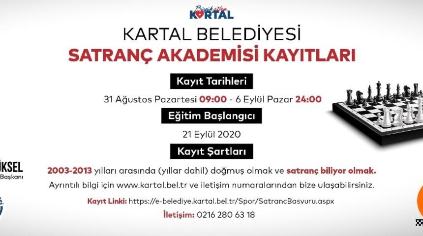 Kartal Belediyesi satran&ccedil; akademisi yeni &uuml;yelerini bekliyor