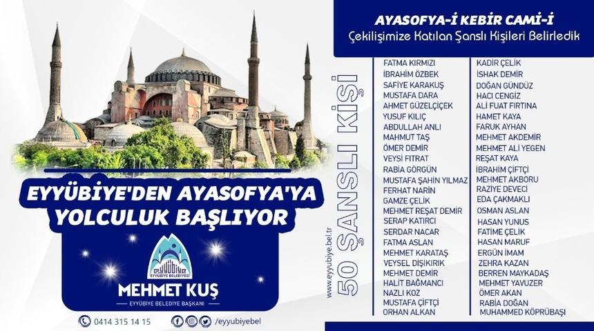 Eyyübiye’den Ayasofya’ya yolculuk başlıyor
