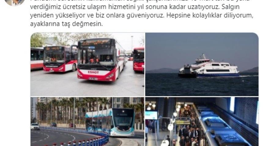 İzmir&rsquo;de sağlık &ccedil;alışanlarına &uuml;cretsiz ulaşım yıl sonuna kadar devam edecek