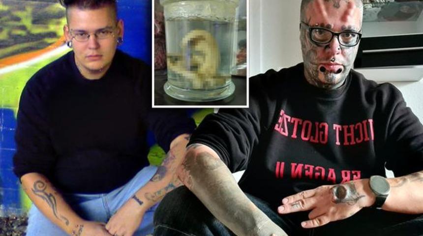 Dövme bağımlısı adam kulaklarını aldırttı! Sıradaki adımı ise burnunun ucunu aldırmak 