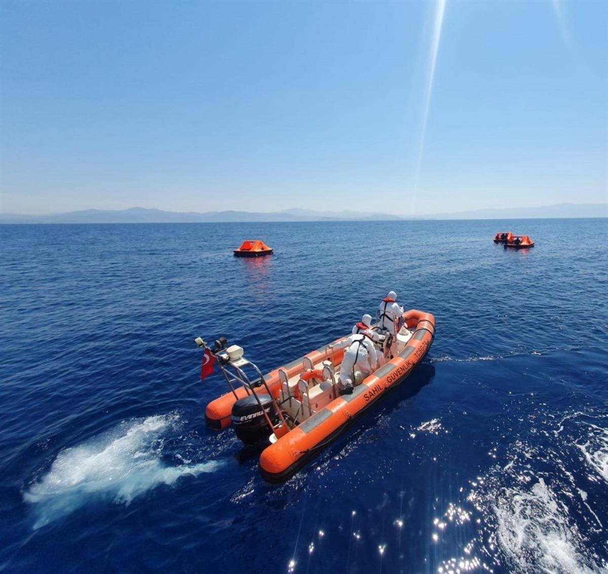 Kuşadası a&ccedil;ıklarında 41 g&ouml;&ccedil;men kurtarıldı