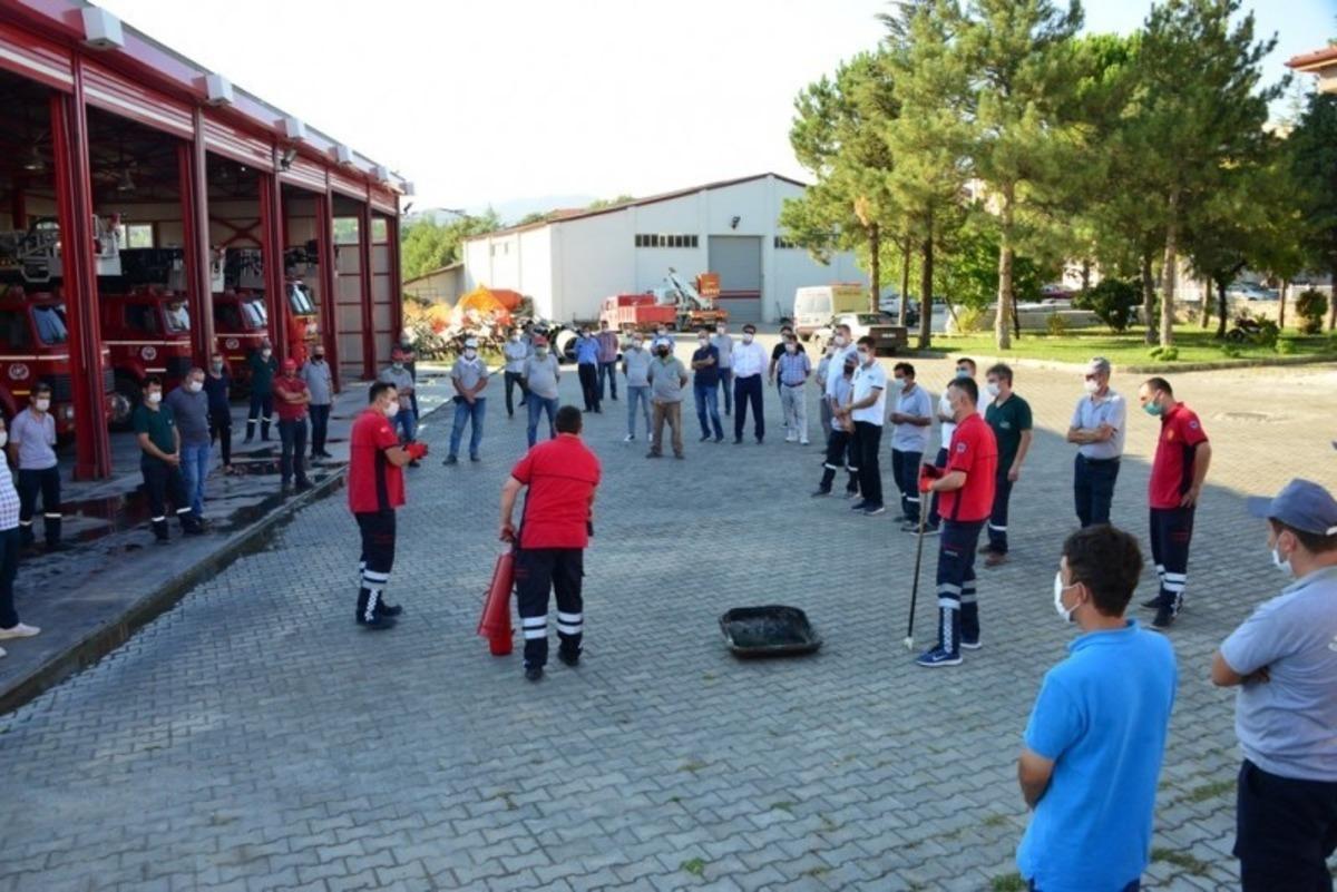 Belediye personeline iş g&uuml;venliği tatbikatı