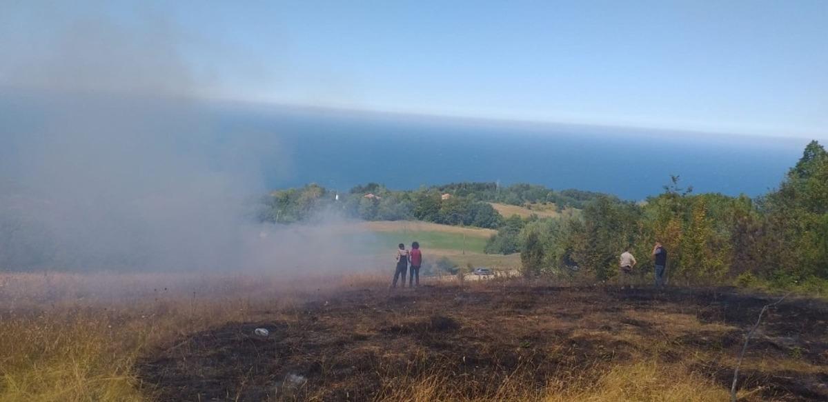 T&uuml;rkeli&rsquo;de tarla yangını kontrol altına alındı
