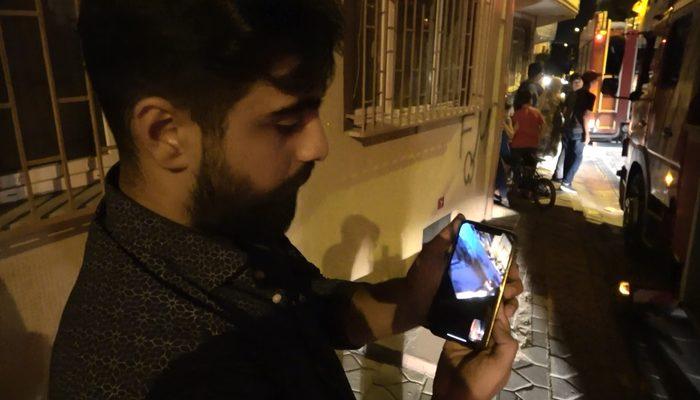 İlginç görüntü! Canlı yayında yangını izletti