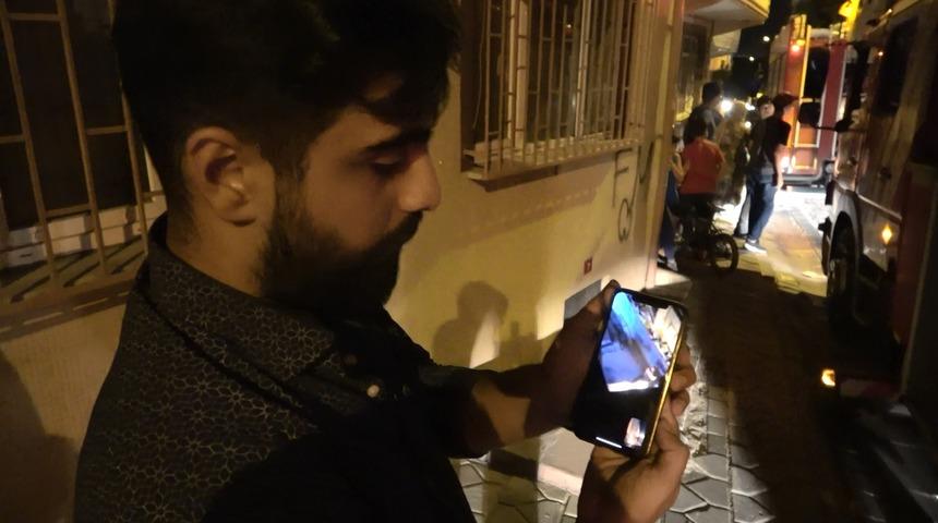 Sultangazi'de arkadaşını g&ouml;r&uuml;nt&uuml;l&uuml; arayarak yangını izletti