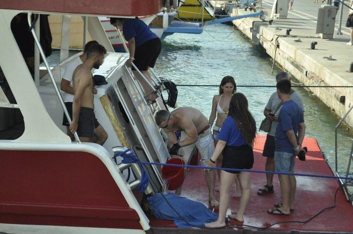 Marmaris’te caretta kamlumbağasının yardımına tur teknesi koştu G4