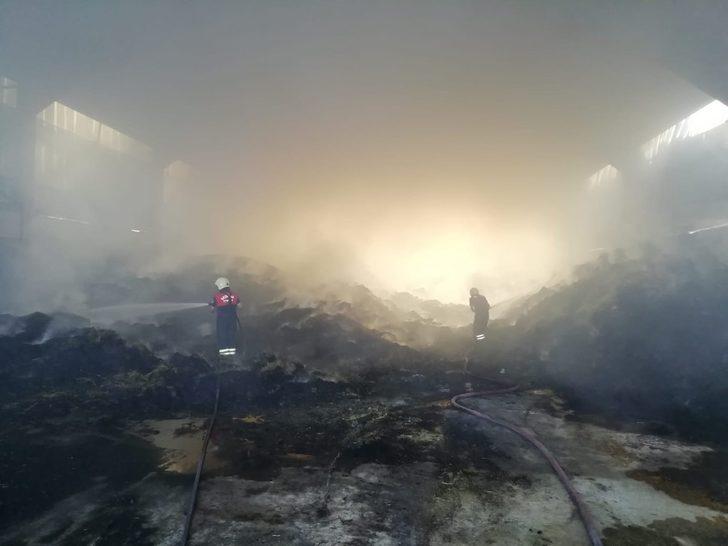 140 ton saman yandı G1