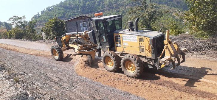 Alanya Çamlıca yolu asfalta hazırlanıyor G2