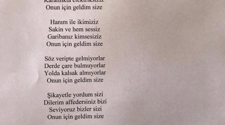 Elektrik aboneliği i&ccedil;in kaymakama dilek&ccedil;e yerine şiir yazdı