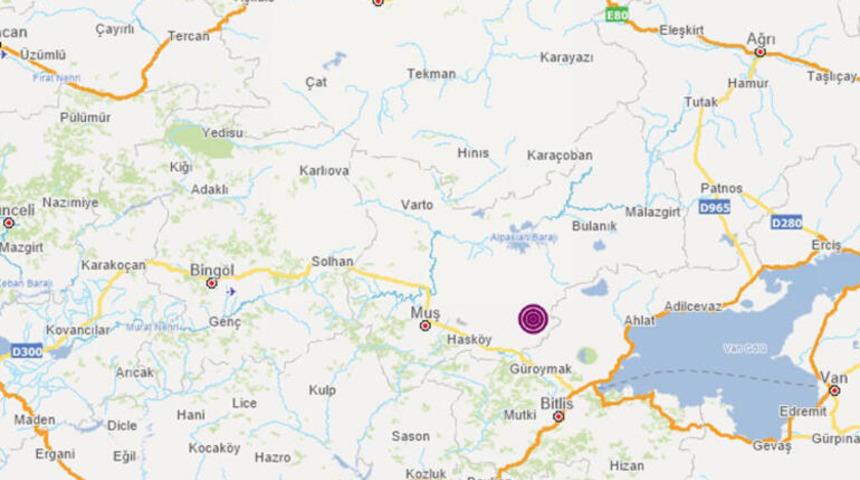 Muş'ta 3.7 büyüklüğünde deprem