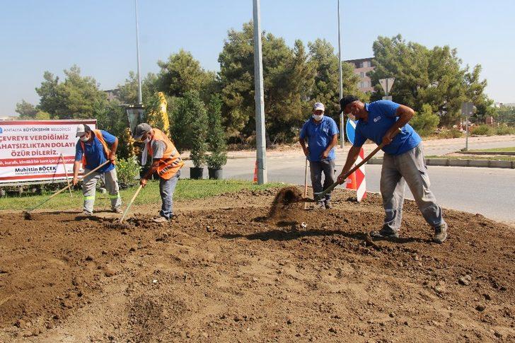 Büyükşehir’den kavşaklara  peyzaj düzenlemesi G4