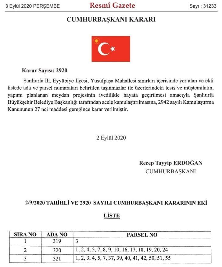 Cumhurbaşkanı Erdoğan’dan kamulaştırma kararı G3