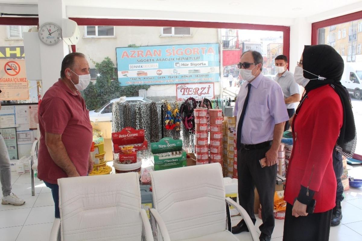 Kaymakam Altın ve Başkan Ayık&rsquo;tan korona vir&uuml;s denetimi