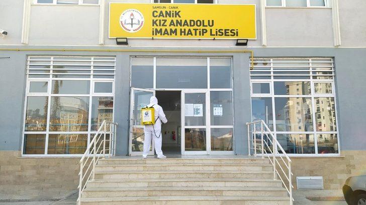 Canik’te sınavlar öncesi okullar dezenfekte edildi G2
