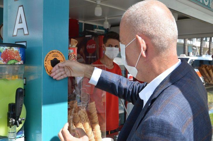 Marmaris Kaymakamı Ertuğ Şevket Aksoy maske denetimi yaptı G3