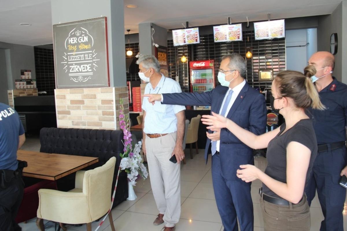 Kaymakam Pişkin, koronavir&uuml;s denetimine katıldı