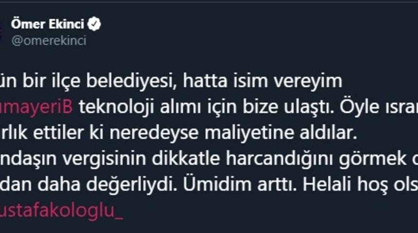 Cumayeri Belediyesi&rsquo;ne &ouml;vg&uuml; dolu s&ouml;zler